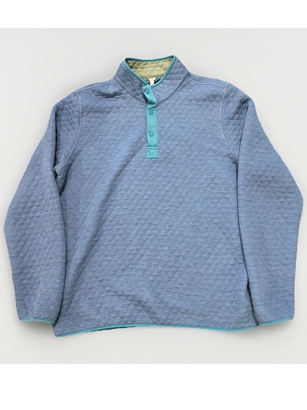 Marine Layer Quilted Blue Teal Pullover Snap Men’s XL